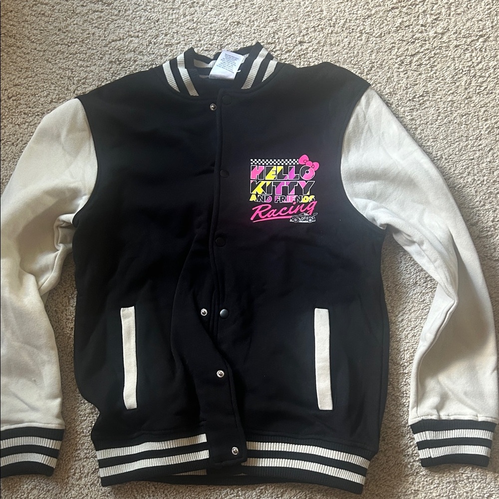 Hello Kitty adult S Racing Jacket - Black, White, and Pink NWOT - Picture 3 of 3